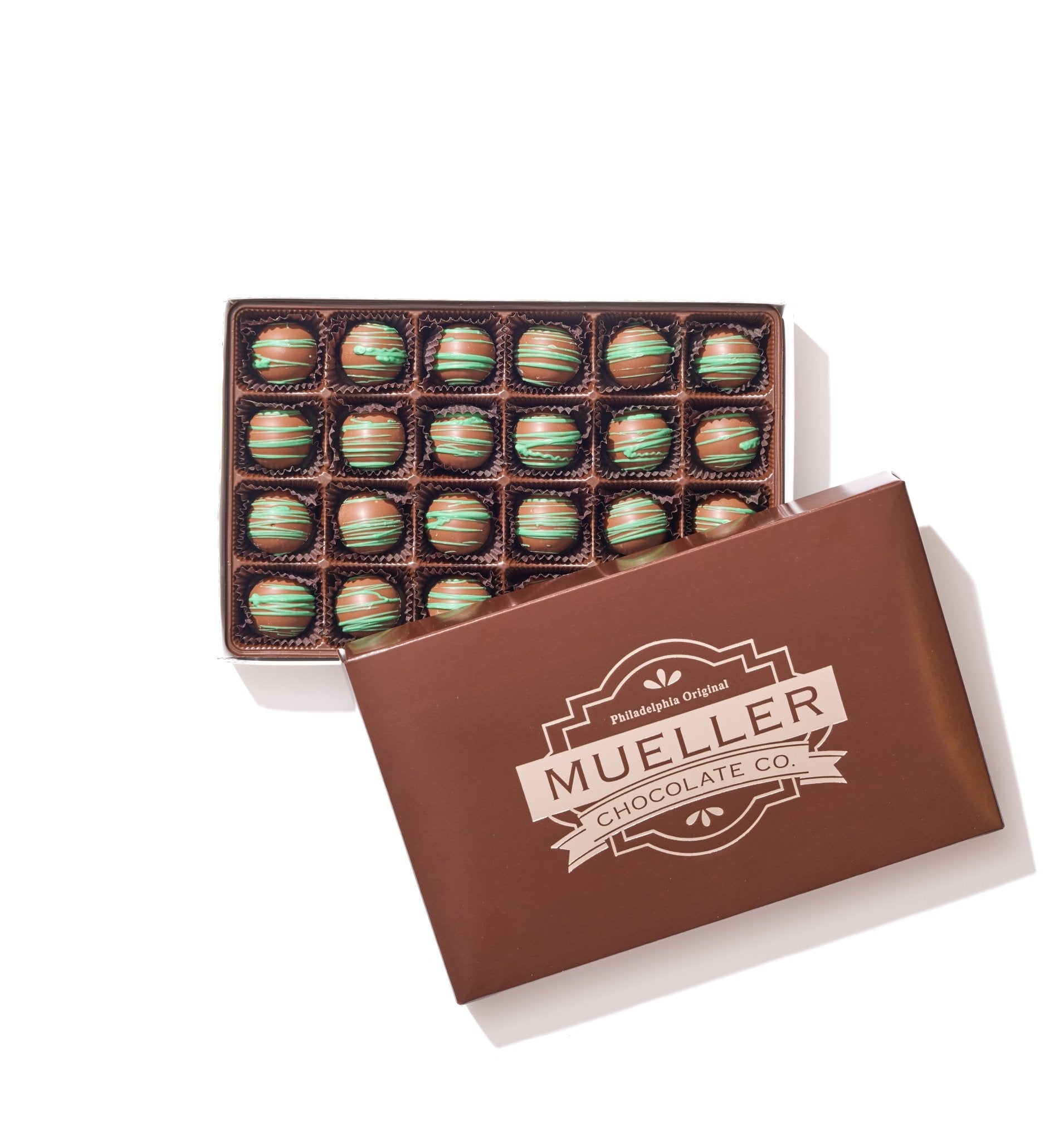 Milk Chocolate Irish Cream Truffle Gift Box – 24 Piece - Handmade Chocolate | Mueller Chocolate Co.