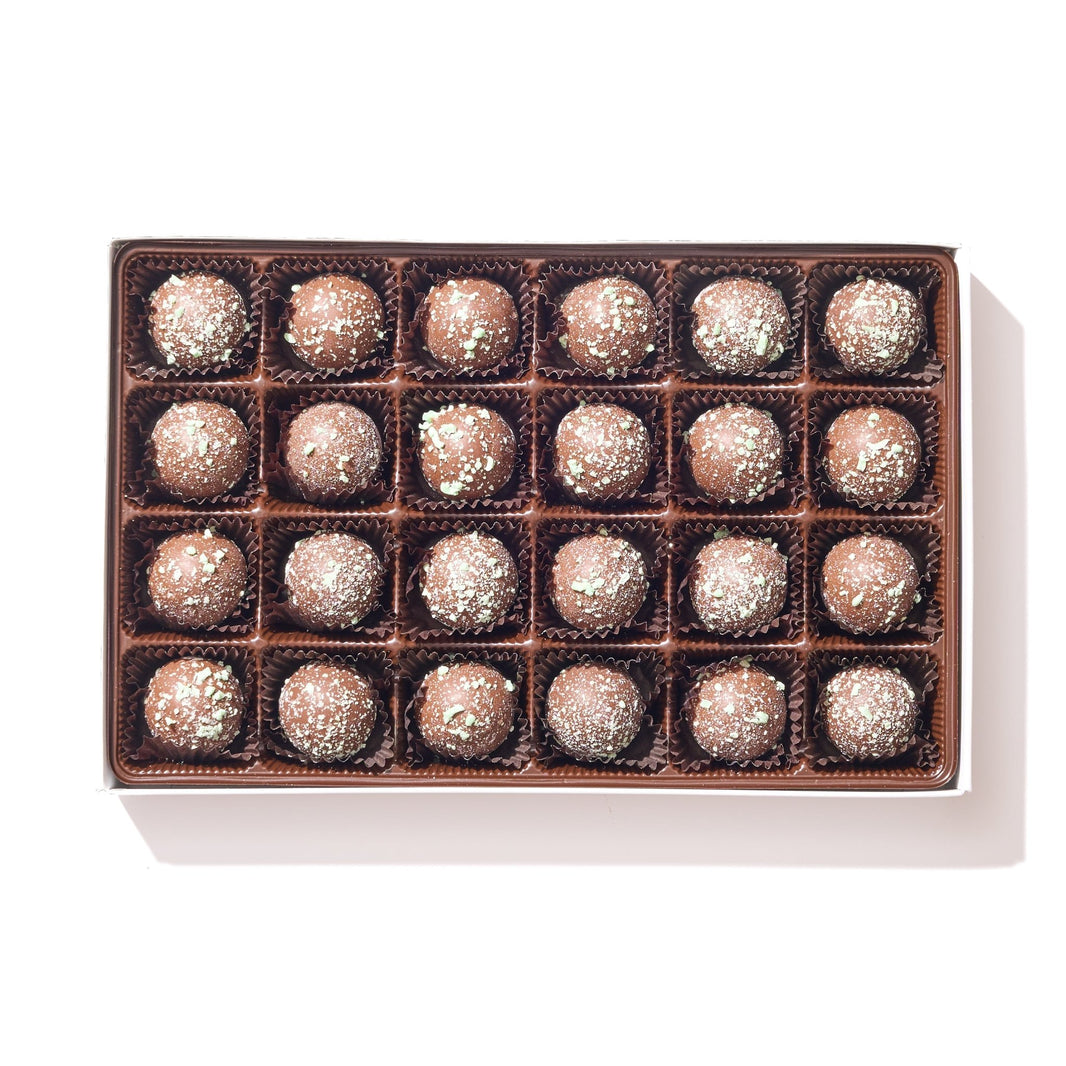 Milk Chocolate Mint Truffle Gift Box – 24 Piece - Handmade Chocolate | Mueller Chocolate Co.