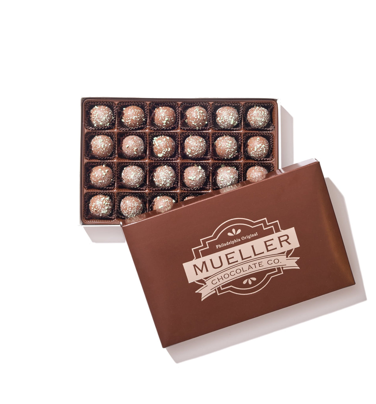 Milk Chocolate Mint Truffle Gift Box – 24 Piece - Handmade Chocolate | Mueller Chocolate Co.