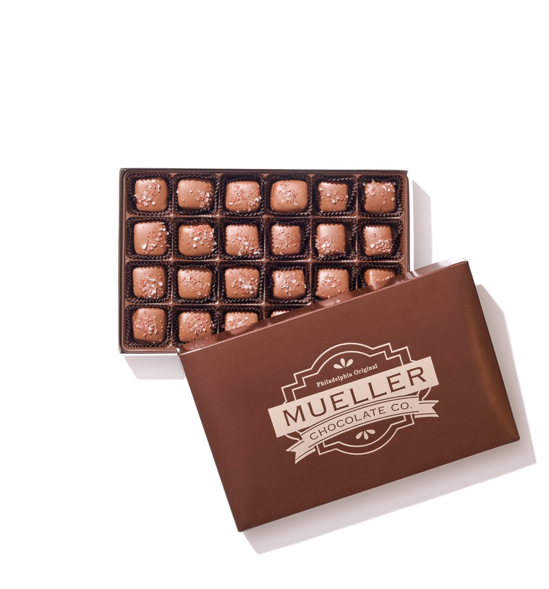 Milk Chocolate Sea Salt Caramel 24 Piece Box - Handmade Gift Box | Mueller Chocolate Co.