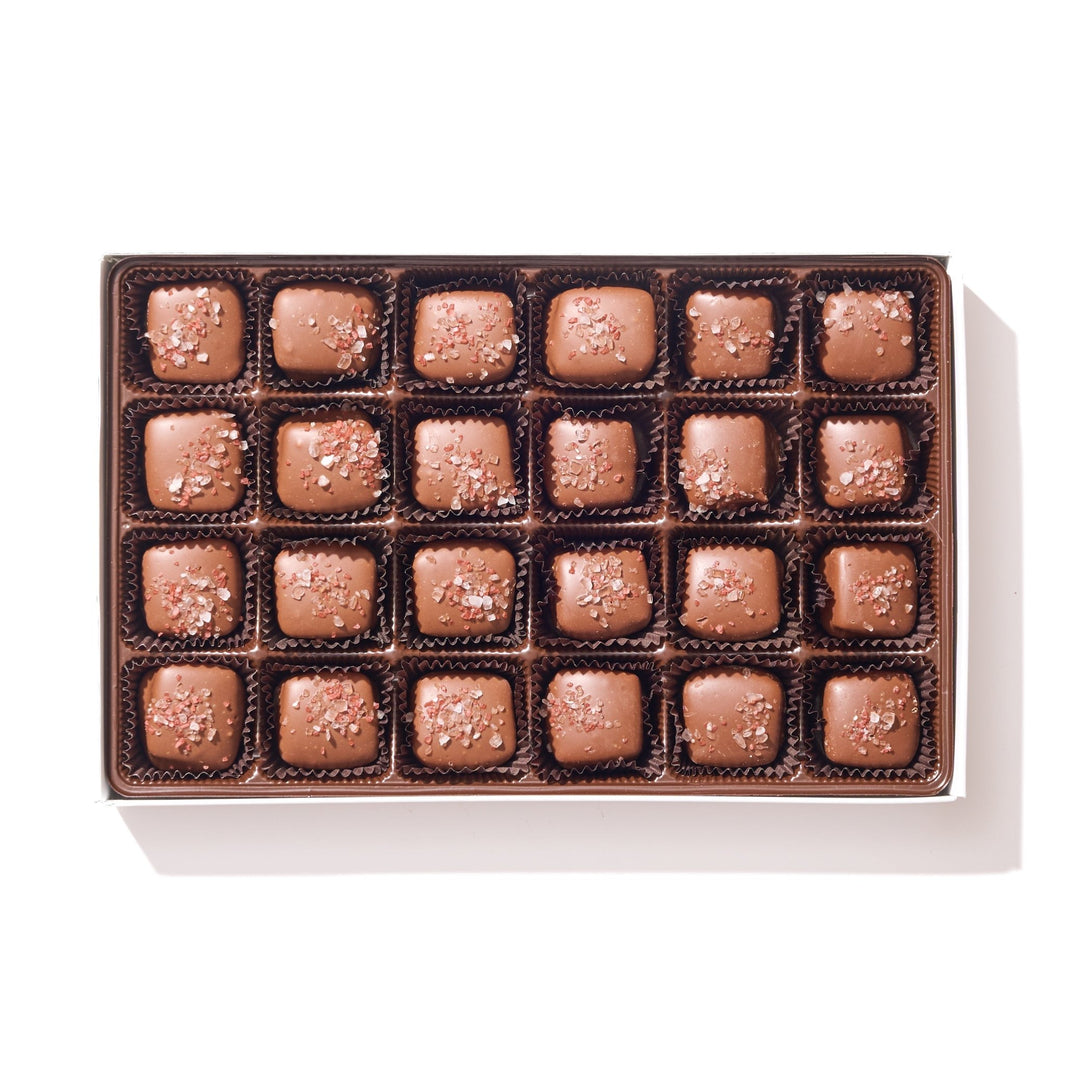 Milk Chocolate Sea Salt Caramel 24 Piece Box - Handmade Gift Box | Mueller Chocolate Co.