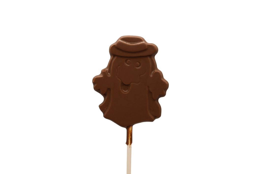 Milk Chocolate Silly Halloween Ghost Pop - Pack of 6 - Handmade Chocolate | Mueller Chocolate Co.