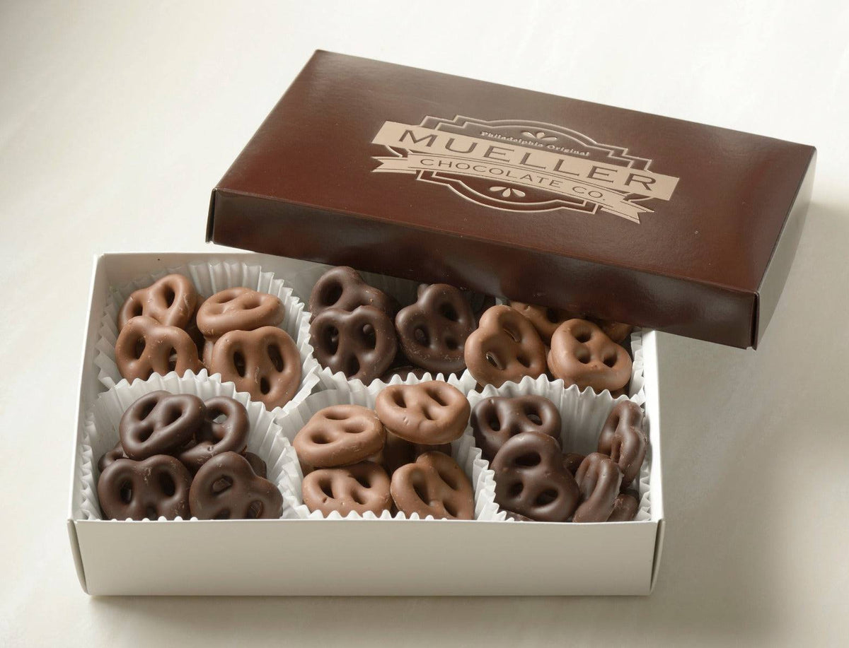 Milk & Dark Mini Chocolate Covered Pretzel Gift Box – 1 lb