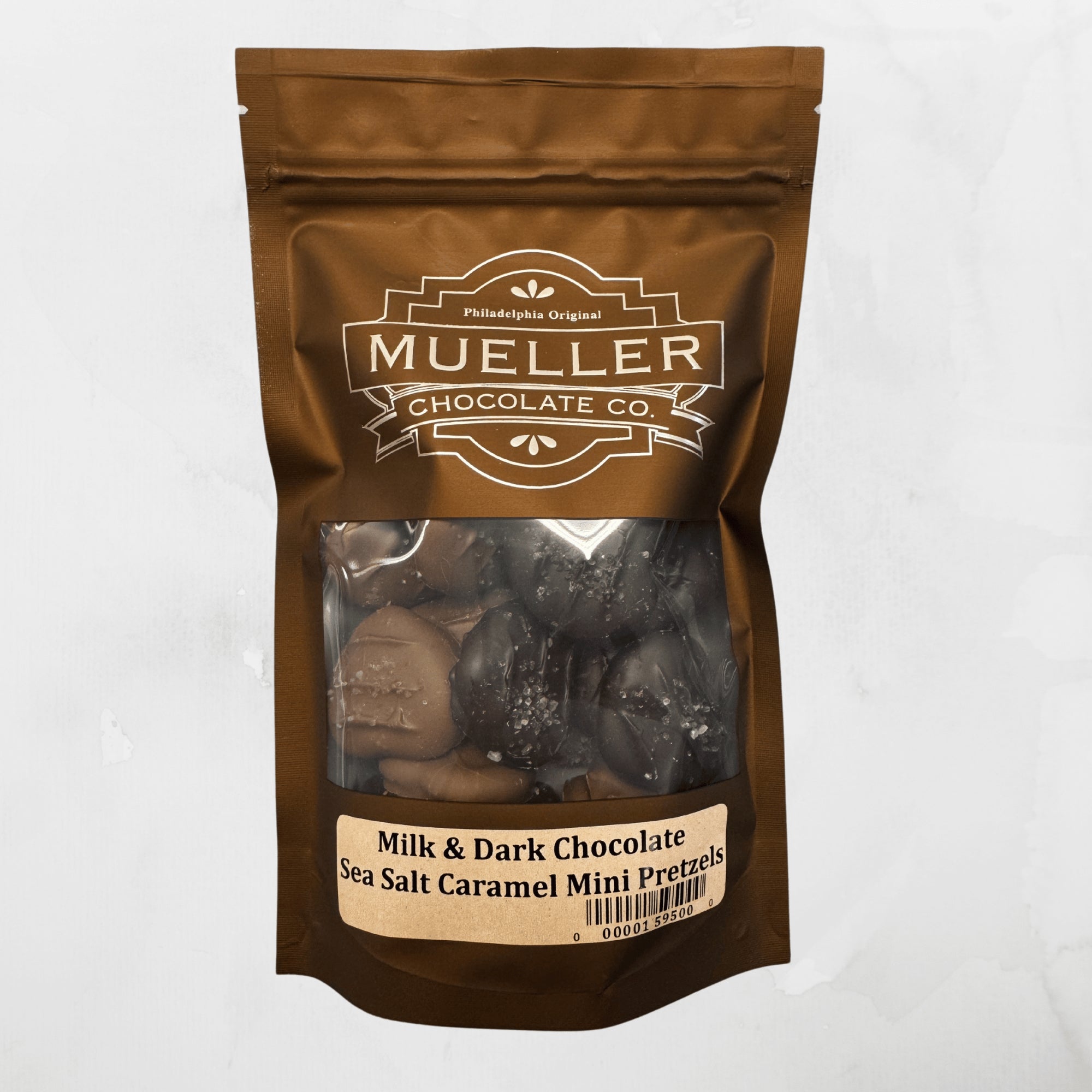 Milk & Dark Chocolate Sea Salt Caramel Pretzel Bag - Handmade | Mueller Chocolate Co.