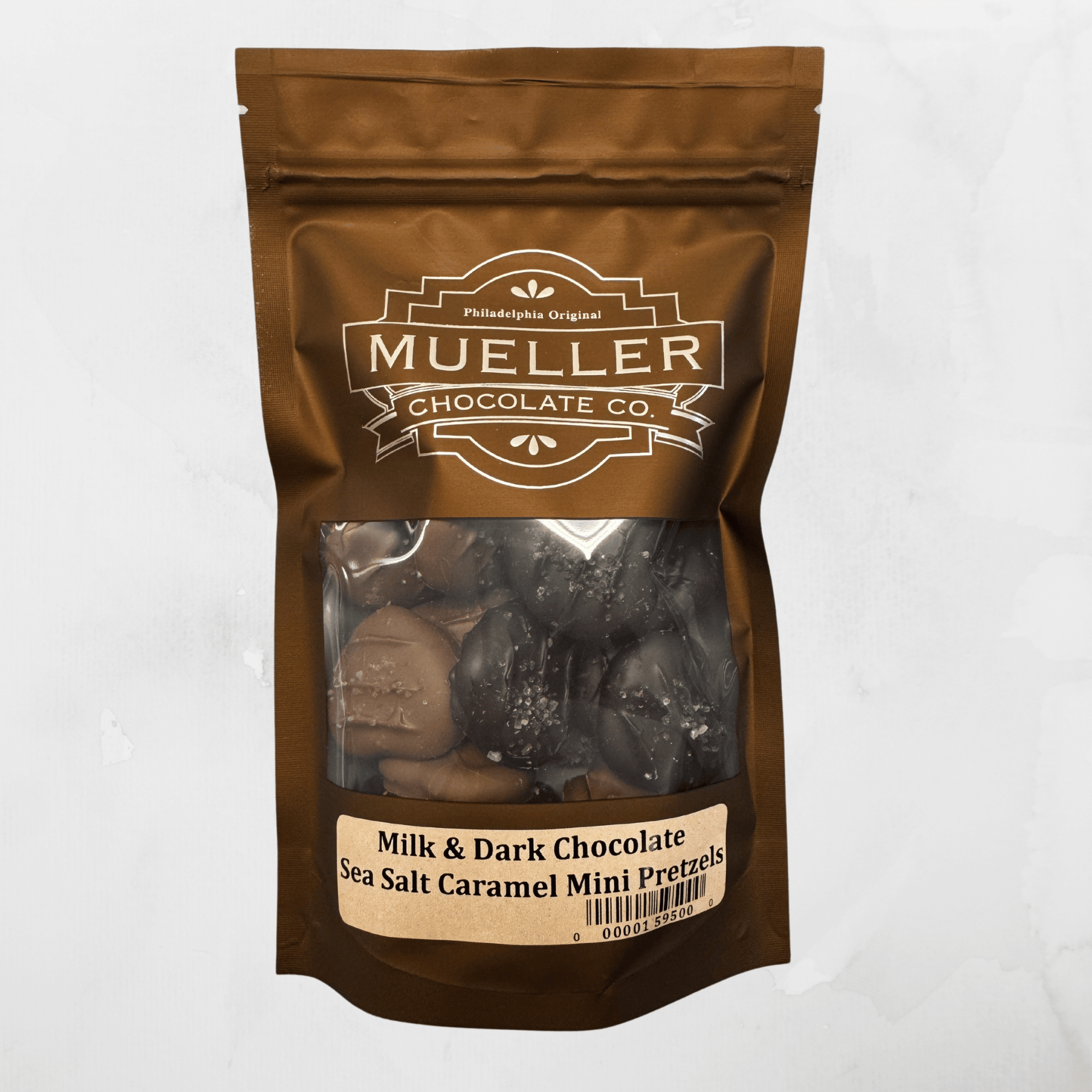 Milk & Dark Chocolate Sea Salt Caramel Pretzel Bag - Handmade | Mueller Chocolate Co.