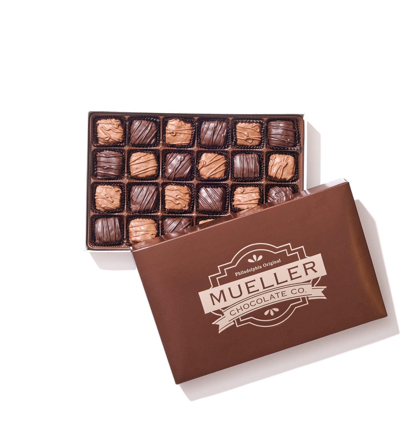 Milk & Dark Raspberry Jellies Gift Box – 24 Piece - Handmade Chocolate | Mueller Chocolate Co.