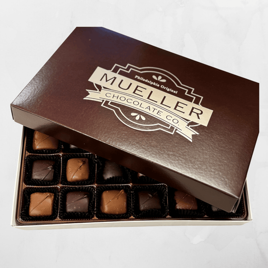 Mixed Milk and Dark Chocolate Covered Caramels 24pc - Handmade Chocolate | Mueller Chocolate Co.