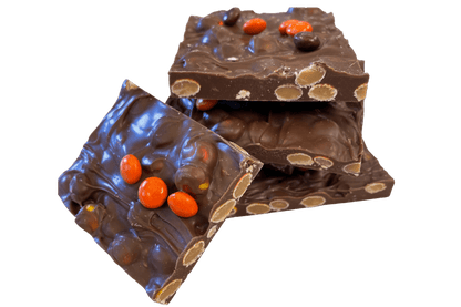Reeses Pieces Bark - Handmade Chocolate | Mueller Chocolate Co.