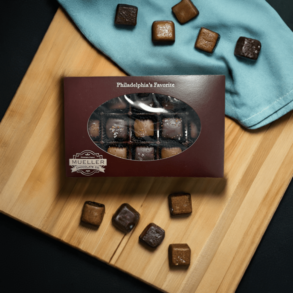 Sea Salt Caramel Chocolate - 15 Piece Box - Handmade Gift Box | Mueller Chocolate Co.