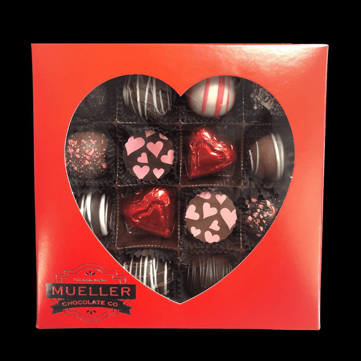 Small Truffle Heart Window Box - Handmade Gift Box | Mueller Chocolate Co.