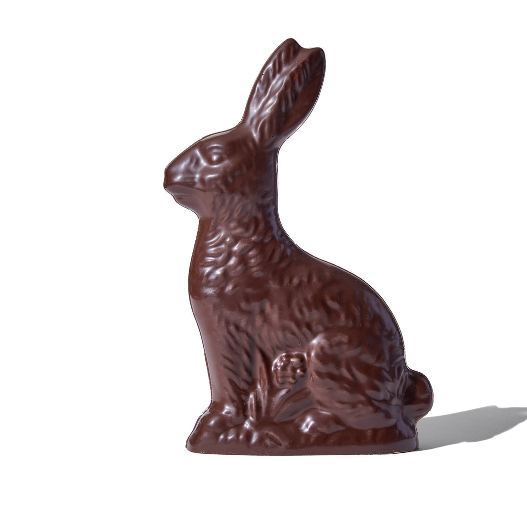 Solid Dark Chocolate Easter Bunny – 12 oz - Handmade | Mueller Chocolate Co.