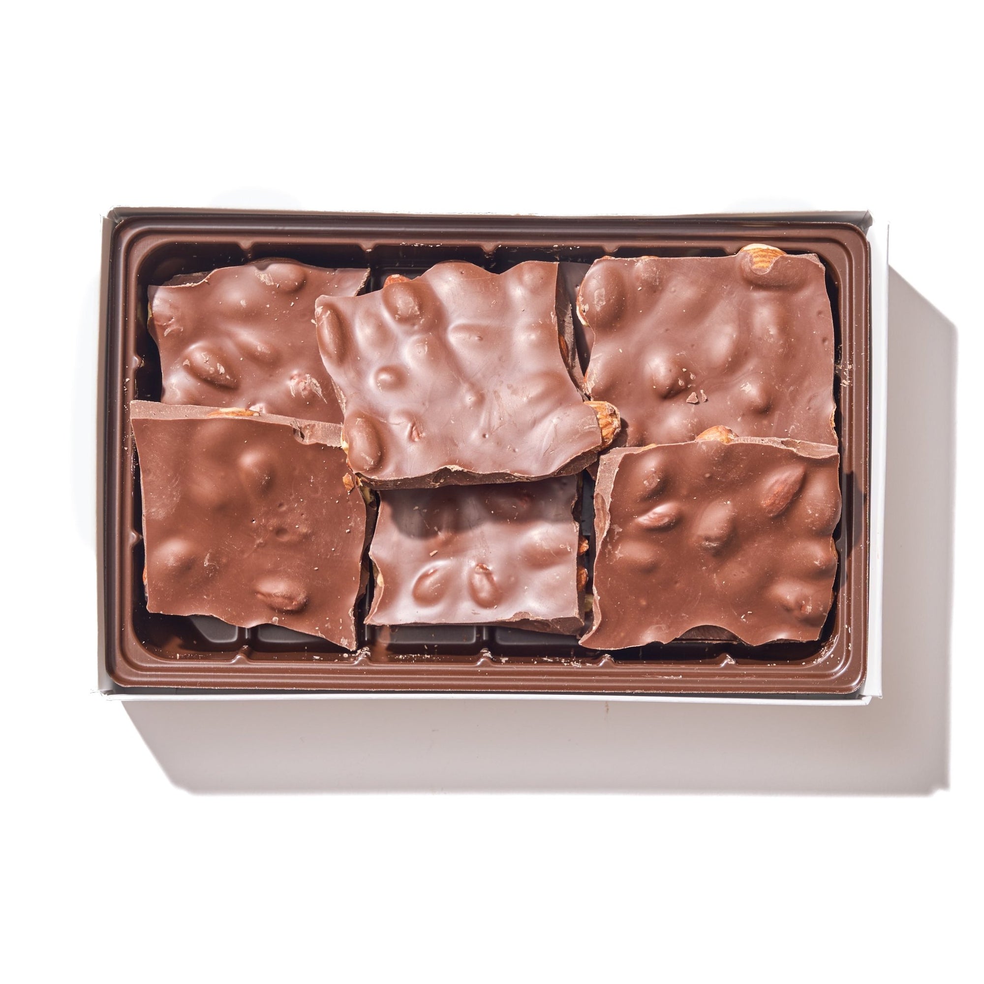 Sugar Free Milk Chocolate Almond Bark – ½ lb Gift Box - Handmade Chocolate | Mueller Chocolate Co.