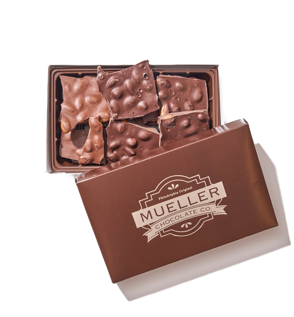 Sugar - Free Milk & Dark Chocolate Almond Bark – 1/2 Pound Box - Handmade | Mueller Chocolate Co.