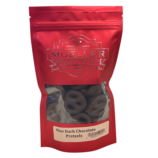 Dark Chocolate Mini Pretzel Holiday Bag | Mueller Chocolate Co.