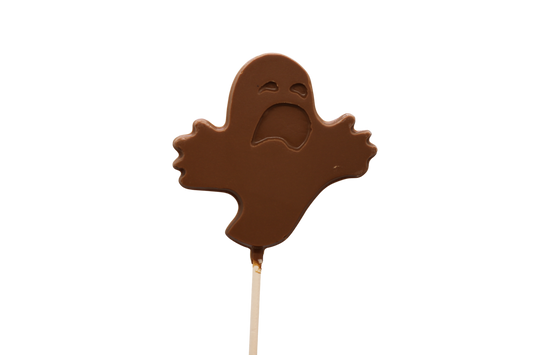Milk Chocolate Ghost Boo Number 3 Pops - Mueller Chocolate Co.