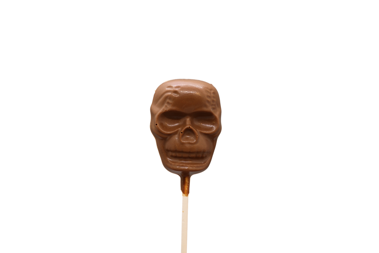 Milk Chocolate Skull Pop - Handcrafted from Premium Quality Ingredients - Perfect Gift or Party Favor - Mueller's Chocolate Co.