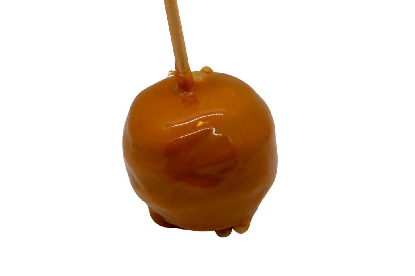 hand-dipped Granny Smith Caramel Apples, coated in buttery caramel.