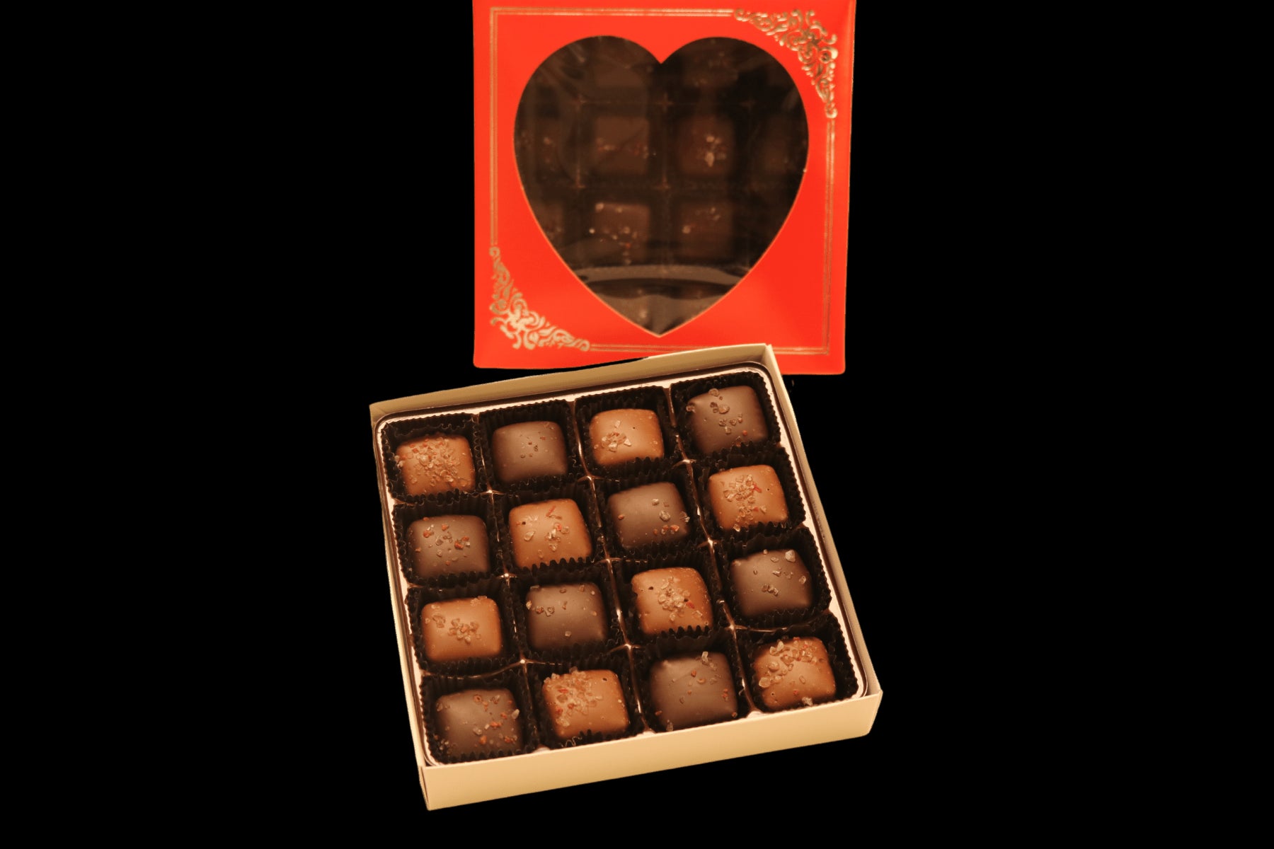 Valentine Chocolate Sea Salt Caramel Box - Handmade Gift Box | Mueller Chocolate Co.