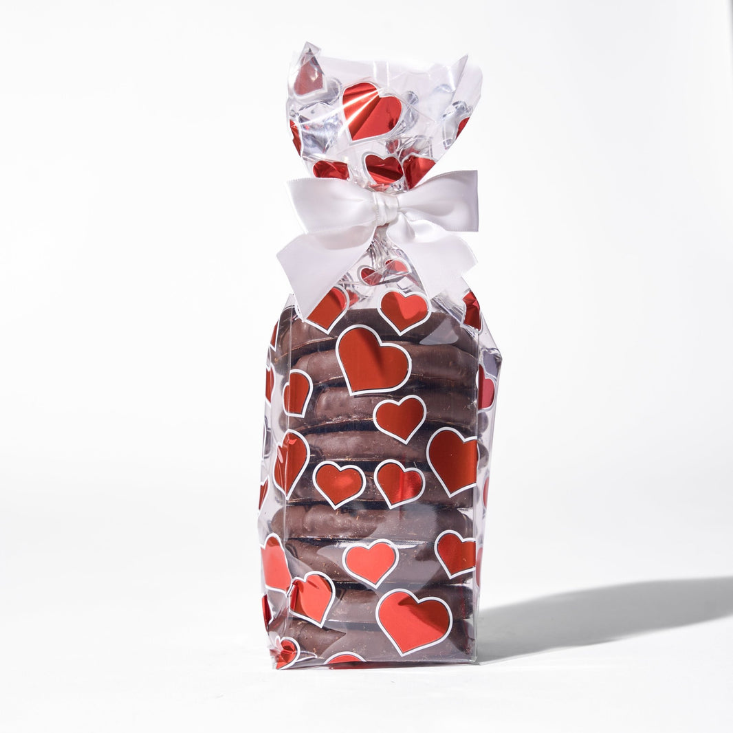 Valentine Dark Chocolate Pretzel Heart Bag - Handmade Chocolate | Mueller Chocolate Co.