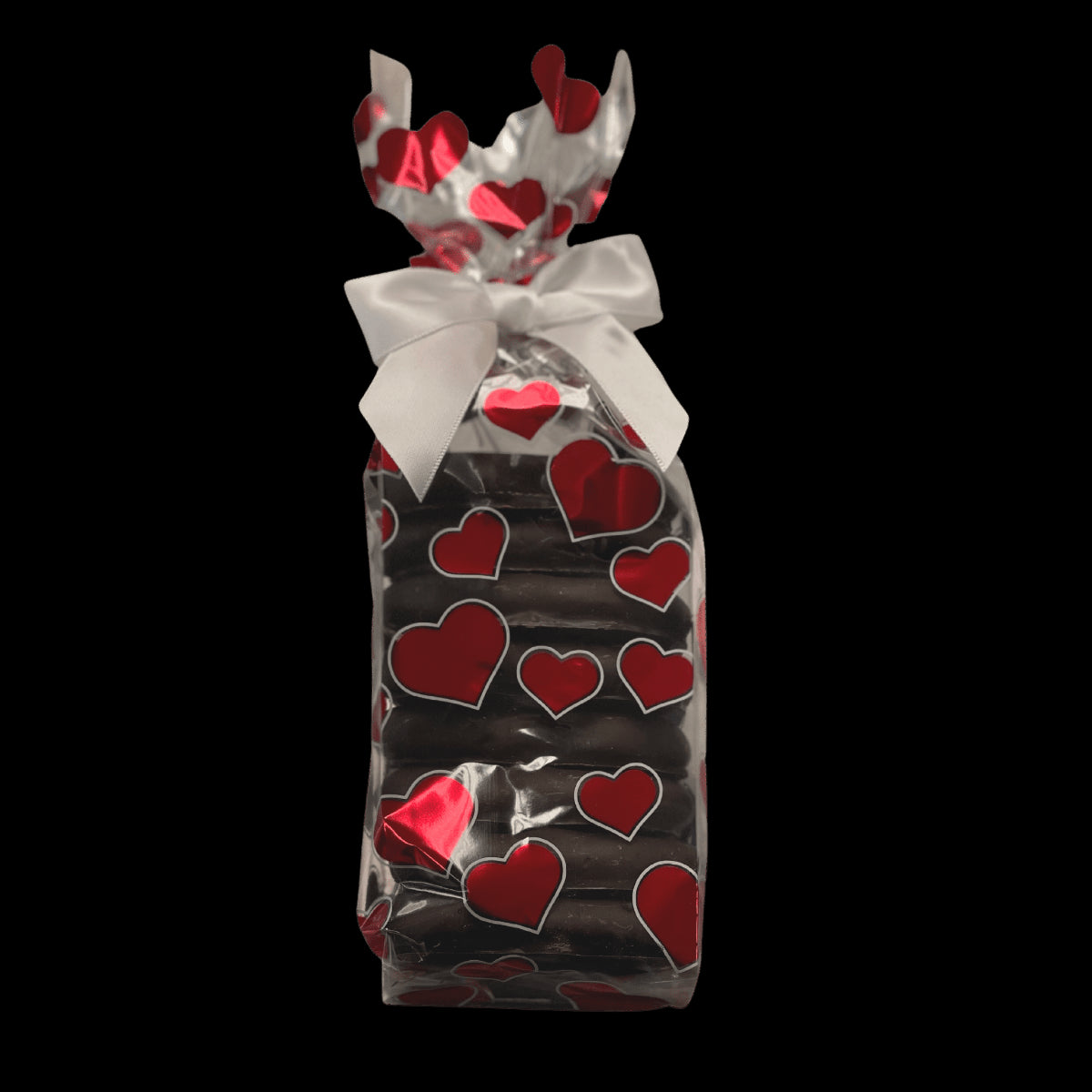 Valentine Dark Chocolate Pretzel Heart Bag - Handmade Chocolate | Mueller Chocolate Co.
