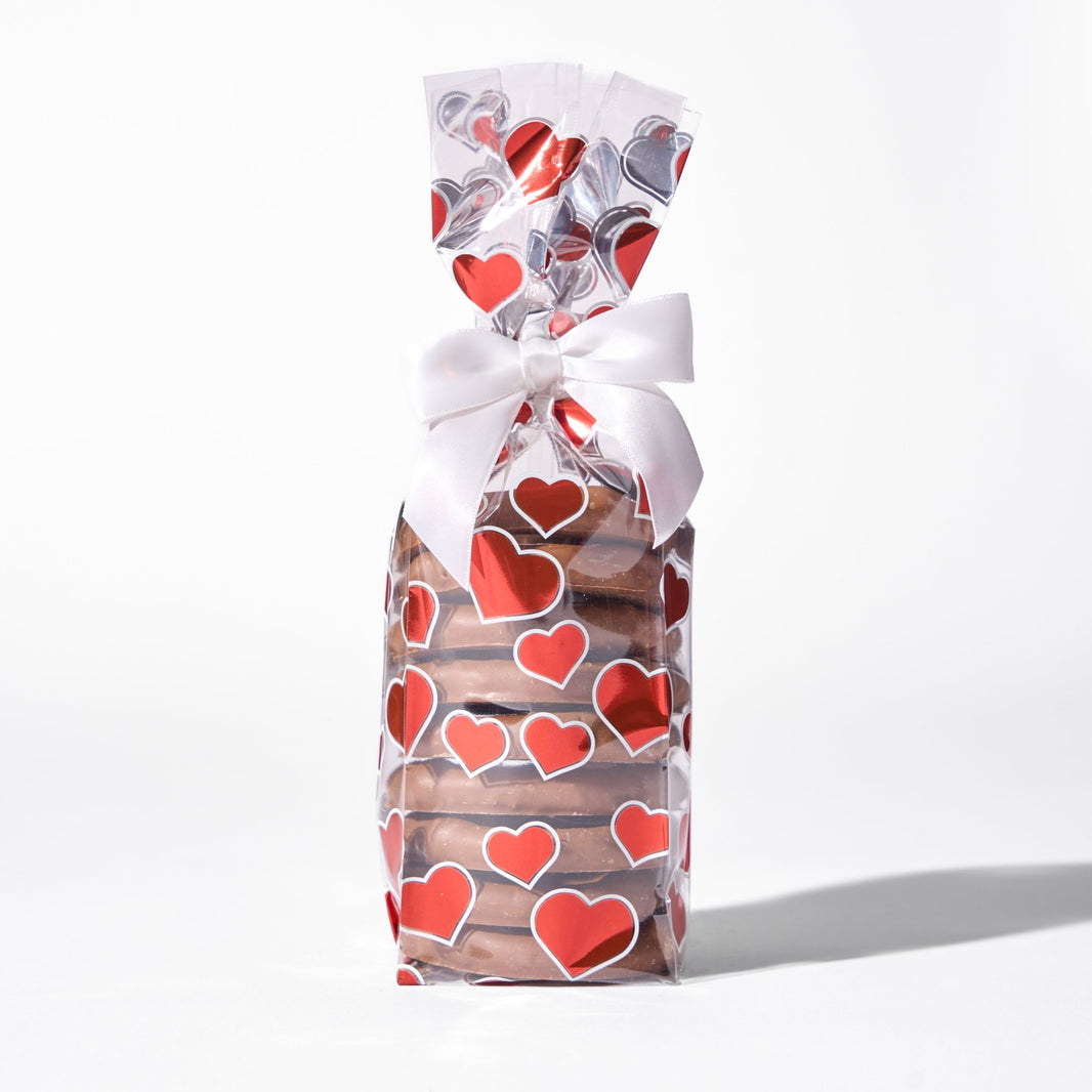 Valentine Milk Chocolate Pretzel Heart Bag - Handmade Chocolate | Mueller Chocolate Co.