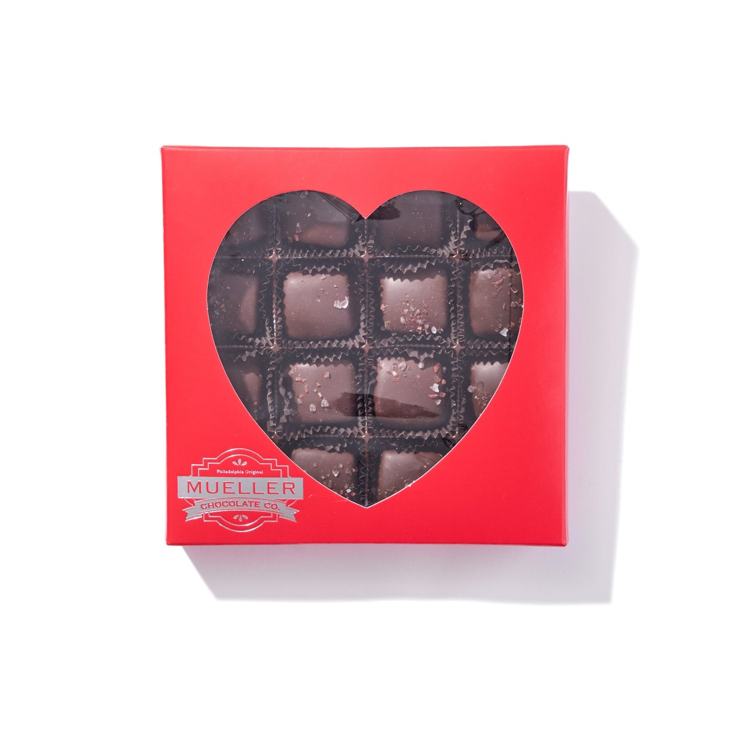 Valentine Sea Salt Caramels Gift Box – Dark Chocolate - Handmade Gift Box | Mueller Chocolate Co.